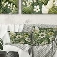 thumbnail image 1 of Designart "Flourishing Green Florals In Elegance I" Floral Printed Throw Pillow, 1 of 5