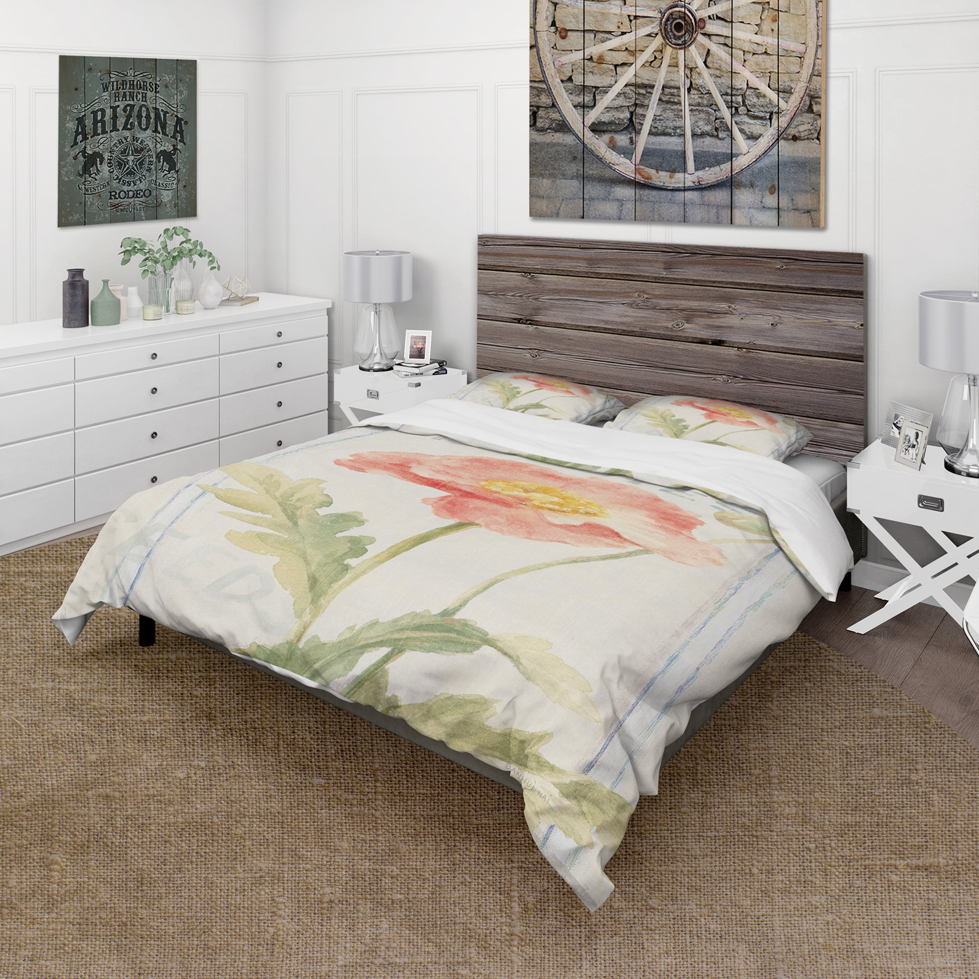 Designart 'Floursack Florals IV' Cottage Duvet Cover Set