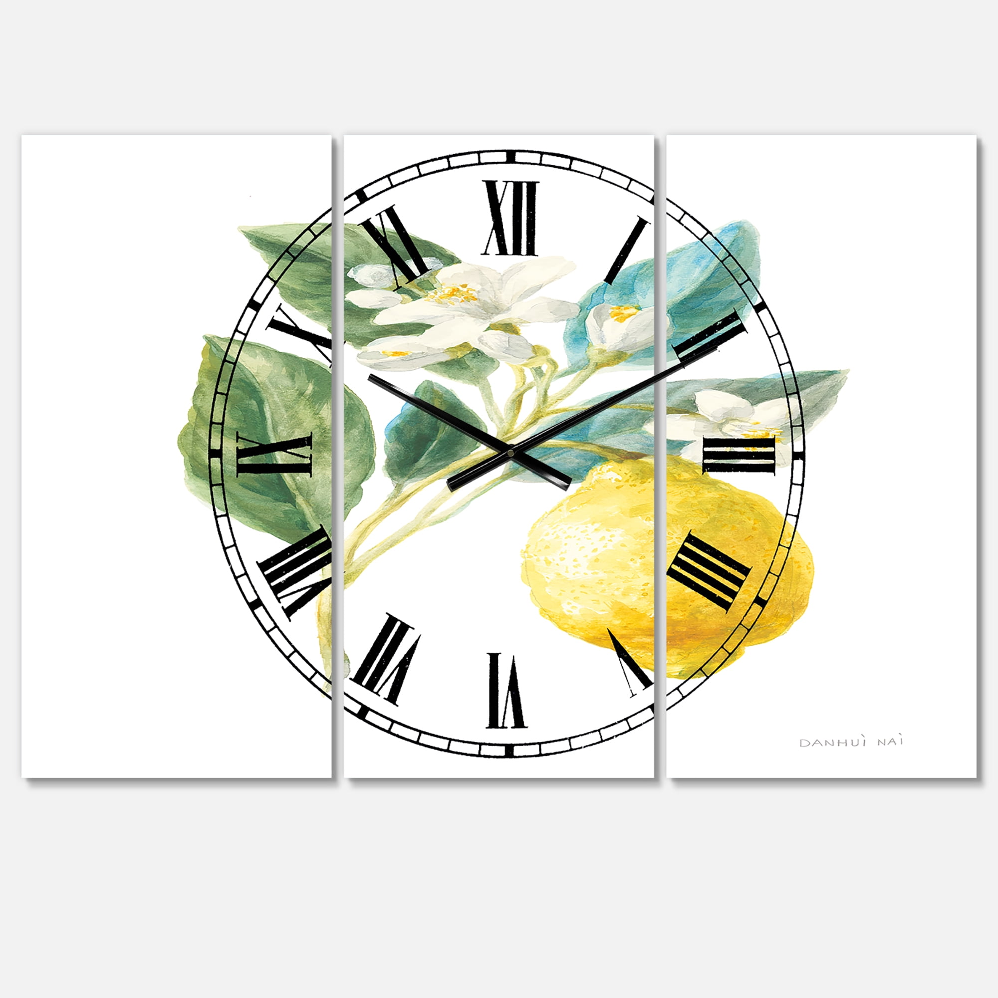 Designart 'Floursack Lemon I' Farmhouse Wall Clock