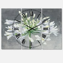Designart 'Flower Cleome Splash I' Traditional Wall Clock