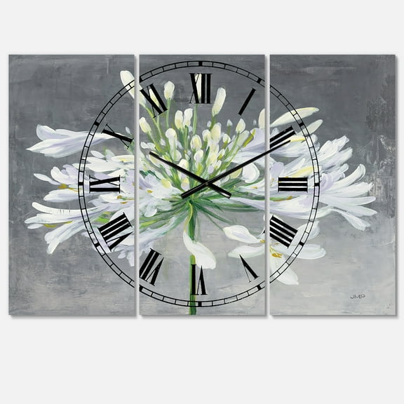 Designart 'Flower Cleome Splash I' Traditional Wall Clock