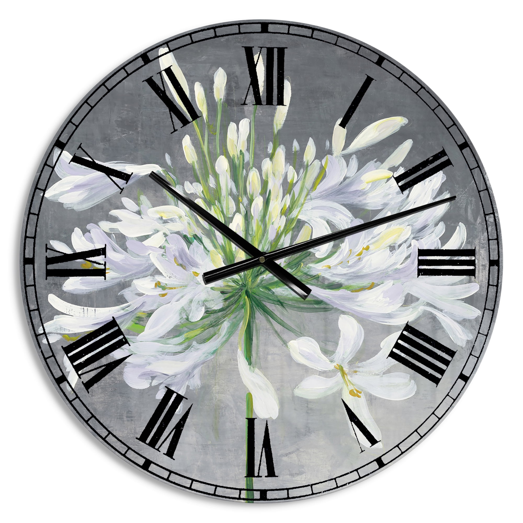 Designart 'Flower Cleome Splash I' Traditional wall clock
