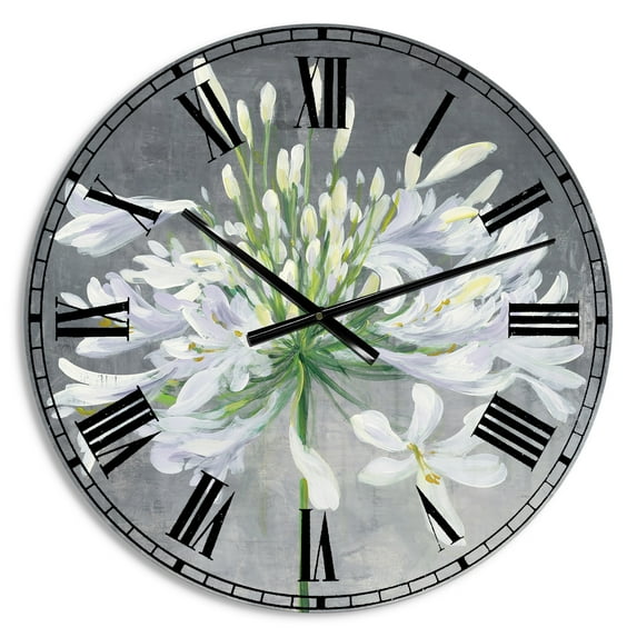 Designart 'Flower Cleome Splash I' Traditional wall clock