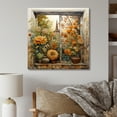 thumbnail image 1 of Designart "Flower Farm Window in Yellow and Green II" Floral Wall Art - Traditional Yellow Window Entryway Wall Art Print, 1 of 6