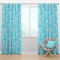 thumbnail image 1 of Designart 'Flower Pattern On Turquoise Pattern' Modern & Contemporary Blackout Curtain Panel, 1 of 4