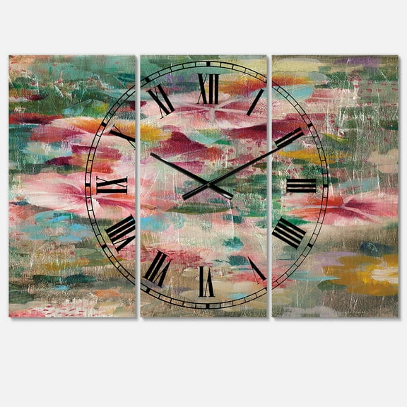 Designart 'Flower Shower III' Lodge wall clock