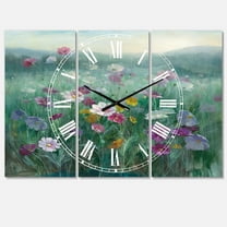 Designart 'Flower field' Farmhouse Wall Clock