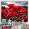 thumbnail image 1 of Designart "Flower landscape Crimson Poppies" Floral Floater Framed Wall Art Print, 1 of 7