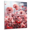 thumbnail image 1 of Designart "Flower landscape Pink Crimson I" Floral Metal Wall Art, 1 of 5