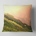 thumbnail image 1 of Designart Flowering Mountain Meadow View - Landscape Printed Throw Pillow - 16x16, 1 of 4