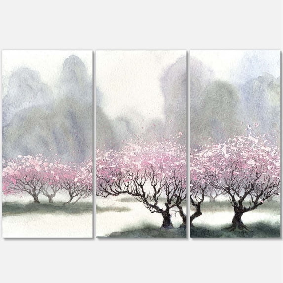 Tree Canvas Background Spring Designart Flowering Trees Art Print Canvas - 40x30 inches - Walmart.com