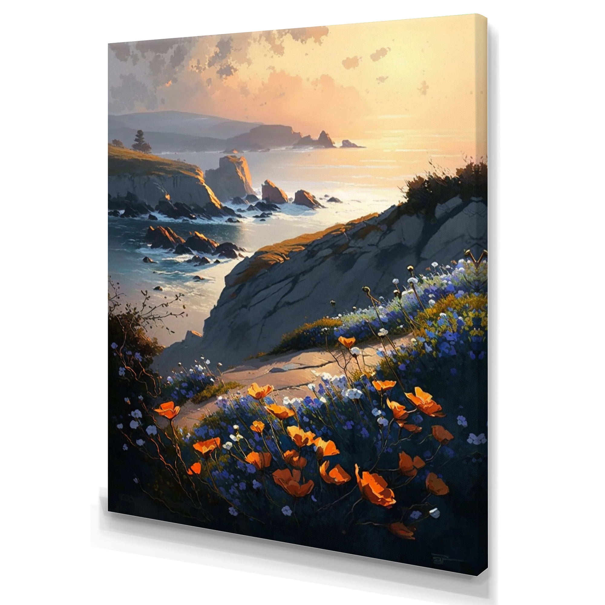 Designart Flowers By The Coast IV Canvas Wall Art