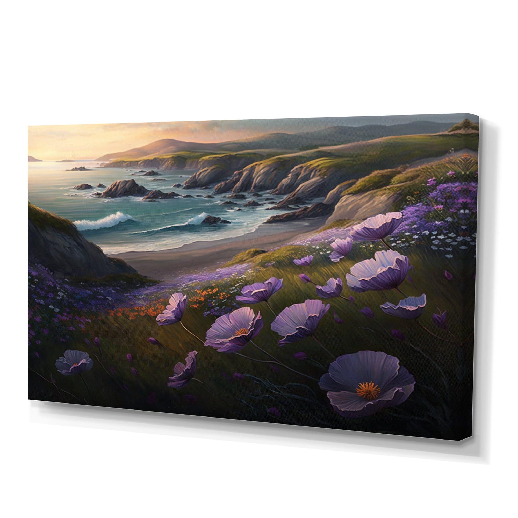 Designart Flowers By The Coast V Canvas Wall Art