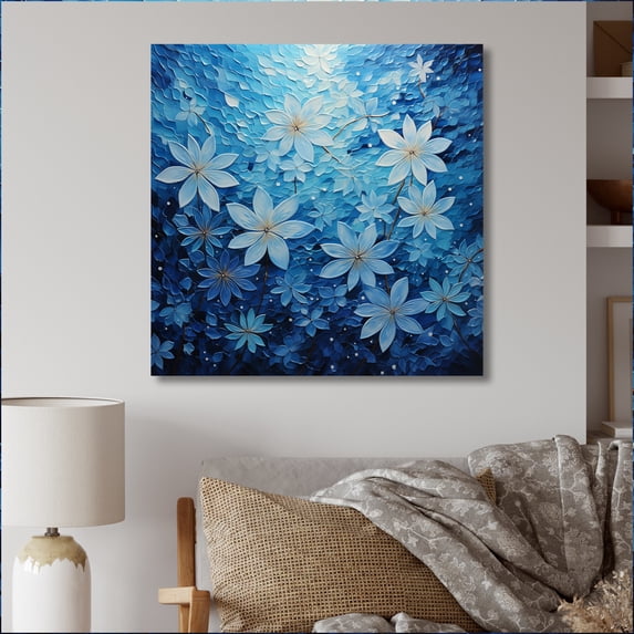 Designart "Flowers Glacial Majesty painting" Floral Metal Wall Decor