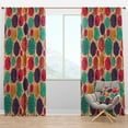 thumbnail image 1 of Designart 'Flowers Motif Pattern On Circles' Modern & Contemporary Blackout Curtain Panel, 1 of 4