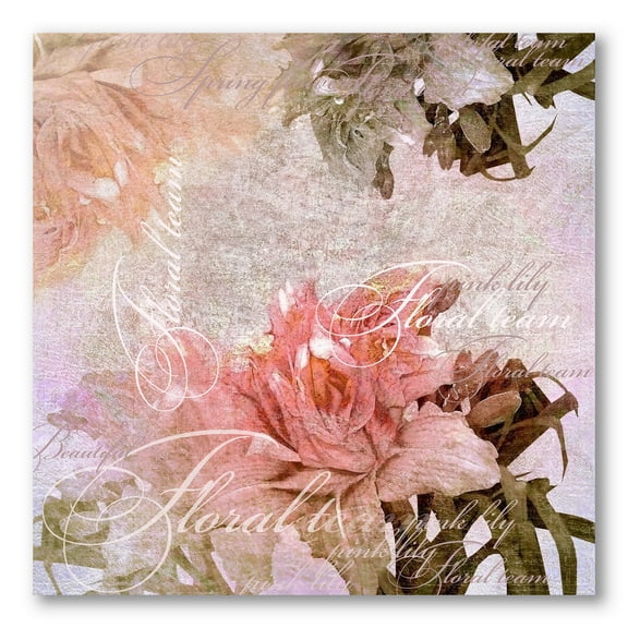 Designart ' Flowers Vintage In Pastel Colours ' Traditional Canvas Wall Art Print
