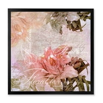 Designart 'Flowers Vintage In Pastel Colours' Traditional Framed Art Print
