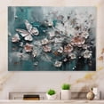 thumbnail image 1 of Designart "Flowers With Butterflies Painting I" Floral Wall Art Living Room, 1 of 5