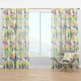 thumbnail image 1 of Designart 'Flowers With Floral Pattern' Mid-Century Modern Curtain Panel, 1 of 4