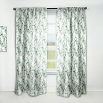 Designart 'Flowers With Green Leaves IX' Floral Curtain Panel
