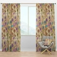 thumbnail image 1 of Designart 'Flowers With Ornamental Colored Floral Pattern' Vintage Blackout Curtain Panel, 1 of 4