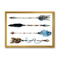thumbnail image 1 of Designart 'Flowers and Ethnic Feathers On Native Arrows IV' Bohemian & Eclectic Framed Art Print, 1 of 4