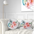 thumbnail image 1 of Designart Flowers and Peacock Feather - Floral Throw Pillow - 12x20, 1 of 5