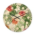 thumbnail image 1 of Designart 'Flowers and Tropical Botanicals II' Mid-Century Modern Wood Wall Clock, 1 of 5