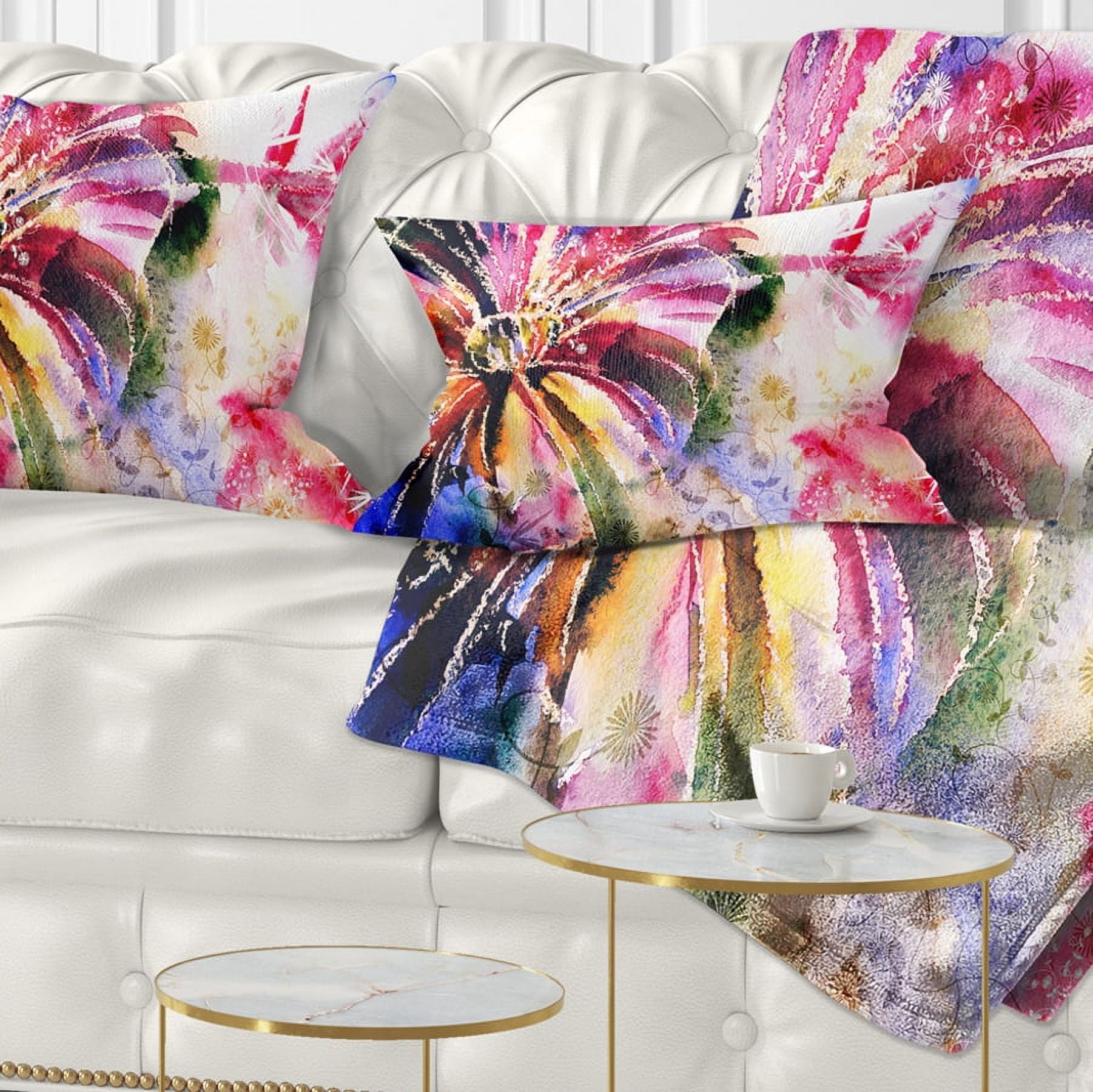 Designart Flowers in a Collage - Floral Throw Pillow - 12x20