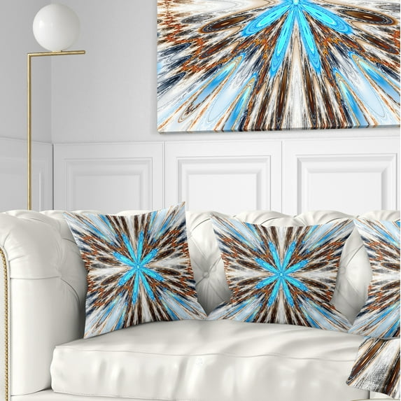 Designart Flowers with Radiating Rays - Abstract Throw Pillow - 18x18