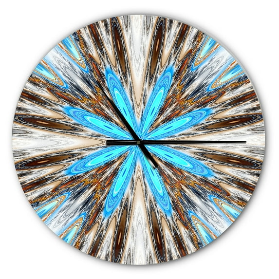 Designart 'Flowers with Radiating Rays ' Modern wall clock