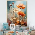thumbnail image 1 of Designart "Flowery Wonderland In Peach I" Flowers Floater Framed Canvas Art Print, 1 of 5