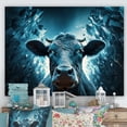 thumbnail image 1 of Designart "Flowing Blue Cow Portrait" Animals Cow Canvas Art Print, 1 of 7