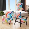 thumbnail image 1 of Designart "Flowing Colors Pink and Blue Rhythm I" Multi-Color Abstract Upholstered Accent Chair - Modern Arm Chair For Bedroom, 1 of 5