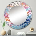 thumbnail image 1 of Designart "Flowing Colors Pink and Blue Rhythm II" Abstract Round Wall Mirror - Abstract Oval Mirror, 1 of 4