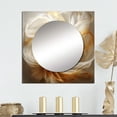 thumbnail image 1 of Designart "Flowing Contentment Silken Soft Tangerine Undulations" Abstract Shapes Square Mirror For Wall Decor - Large Orange Square Printed Wall Mirror Art - Wall Mounted Mirror, 1 of 5