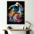 thumbnail image 1 of Designart "Flowing Through the Urban on a Skateboard III" Sports Floater Framed Wall Art Living Room, 1 of 7
