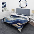 thumbnail image 1 of Designart "Flowing Vibrant Blue and Gold Art III" Modern Bedding Covert Set - Abstract Transitional Blue Abstract Bed Set With 2 Shams, 1 of 6