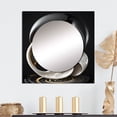 thumbnail image 1 of Designart "Flowing White Stained Glass I" Modern Square Mirror For Wall Decor - Large Gold Square Printed Wall Mirror Art - Square Modern Mirror - Wall Mounted Square Large Mirror, 1 of 5