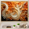 thumbnail image 1 of Designart "Fluid Flames In Abstract Coffee" Abstract Shapes Floater Framed Canvas Prints, 1 of 5