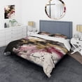 thumbnail image 1 of Designart "Fluid Fusion in Gold and Pink II" Abstract Bedding Covert Set - Modern Gold Transitional Bed Set With 1 Sham, 1 of 6