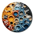 thumbnail image 1 of Designart "Fluid Movements Orange Blue Abstraction" Abstract Shapes Oversized Wall Clock, 1 of 5