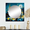 thumbnail image 1 of Designart "Fluid Stone Blue and Yellow II" Abstract Marble Square Mirror Wall Decor Modern - Large Blue Square Bathroom Mirror - Square Printed Wall Mirror Art, 1 of 5