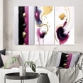 thumbnail image 1 of Designart "Fluidity Exquisite Black and Gold Ink Clouds II" Abstract Painting Wall Art Set Of 3 - Modern Pink Gallery Set For Office Decor, 1 of 6