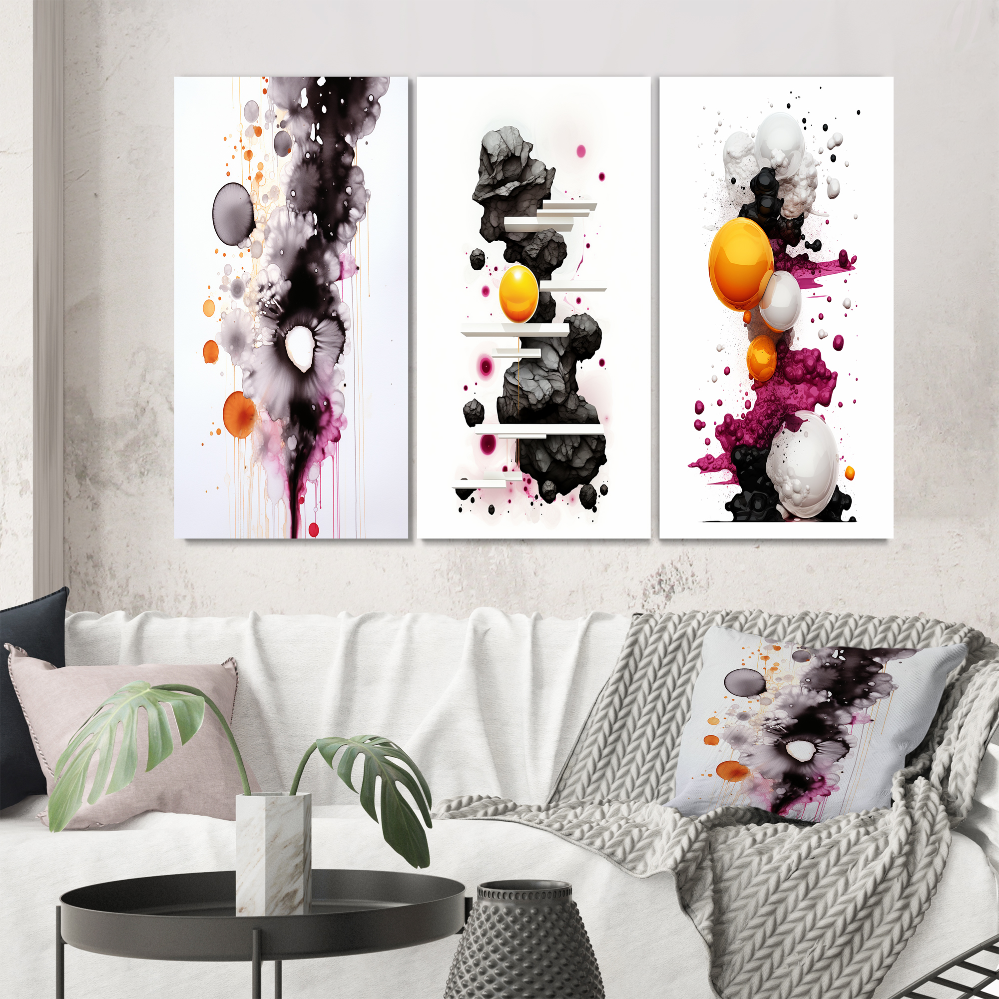 Designart "Fluidity Exquisite Black and Gold Ink Clouds III" Abstract ...