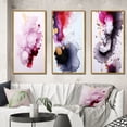 thumbnail image 1 of Designart "Fluidity Exquisite Magenta Ink Clouds" Abstract Painting Framed Wall Art Set Of 3 - Gold Modern Frame Gallery Set For Office Decor, 1 of 6
