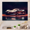 thumbnail image 1 of Designart "Fluorescent Parisian Roadster I" Neon Car Metal Wall Art Prints, 1 of 5