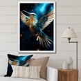 thumbnail image 1 of Designart "Fluttering Hummingbird Skies in Blue II" Animals Framed Wall Art - Traditional Blue Hummingbird Living Room Framed Canvas Art, 1 of 6