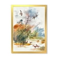 thumbnail image 1 of Designart 'Flying Over The Water With Autumn Landscape' Traditional Framed Art Print, 1 of 4