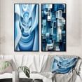 thumbnail image 1 of Designart "Focused Blue Op Art A Visual Journey III" Op Art Framed Wall Art Set Of 2 - Blue Abstract Framed Canvas Set For Living Room Decor, 1 of 7